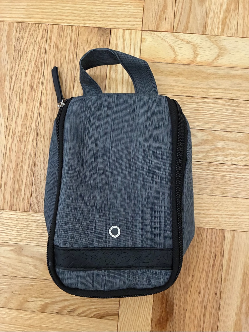 NWOT! Unique Bvlgari Men's Gray Dopp Kit Travel Bag - Compact Carry Case